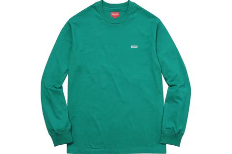 supreme metallic box logo l/s tee|Supreme Metallic Box Logo L/S Tee Teal Men's.